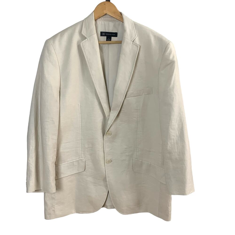 I.N.C International Concepts Sz XL Linen Blend Sport Coat Blazer Jacket Career